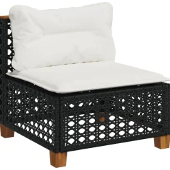 vidaXL Muebles De Jardín-Set de sofás de jardín 6 piezas y cojines ratán sintético