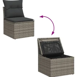 vidaXL Muebles De Jardín-Set de sofás de jardín 8 pzas y cojines ratán sintético