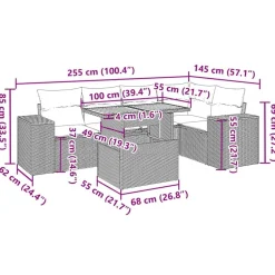 vidaXL Muebles De Jardín-Set de sofás de jardín 6 piezas y cojines ratán sintético