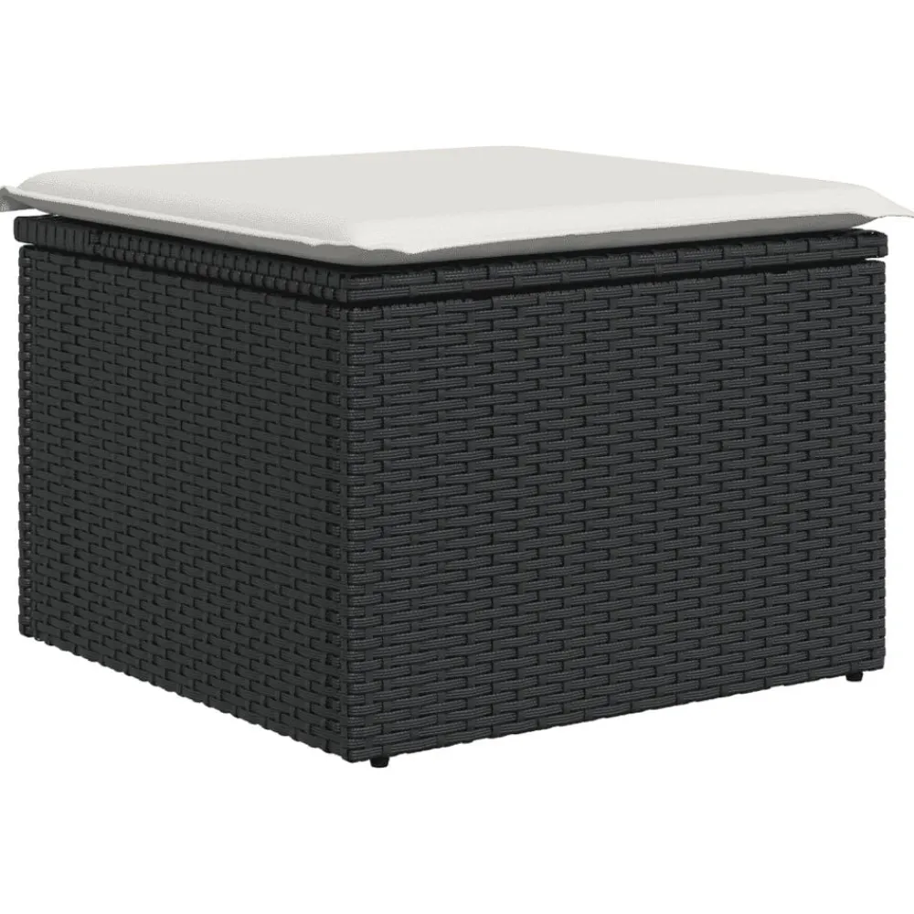 vidaXL Muebles De Jardín-Set de sofás de jardín 8 piezas y cojines ratán sintético negro
