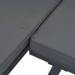 vidaXL Muebles De Jardín-Set de sofás de jardín con cojines 5 piezas aluminio negro