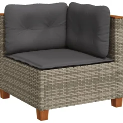 vidaXL Set de sofás de jardín 11 pzas y cojines ratán sintético Gris Discount