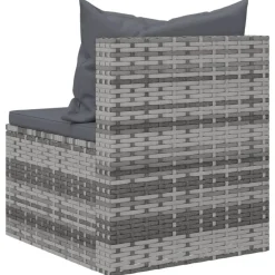 vidaXL Muebles De Jardín-Set de sofás de jardín 4 pzas y cojines ratán sintético