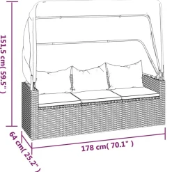 vidaXL Muebles De Jardín-Set de sofás de jardín 4 pzas y cojines ratán sintético