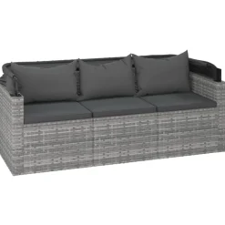 vidaXL Muebles De Jardín-Set de sofás de jardín 4 pzas y cojines ratán sintético