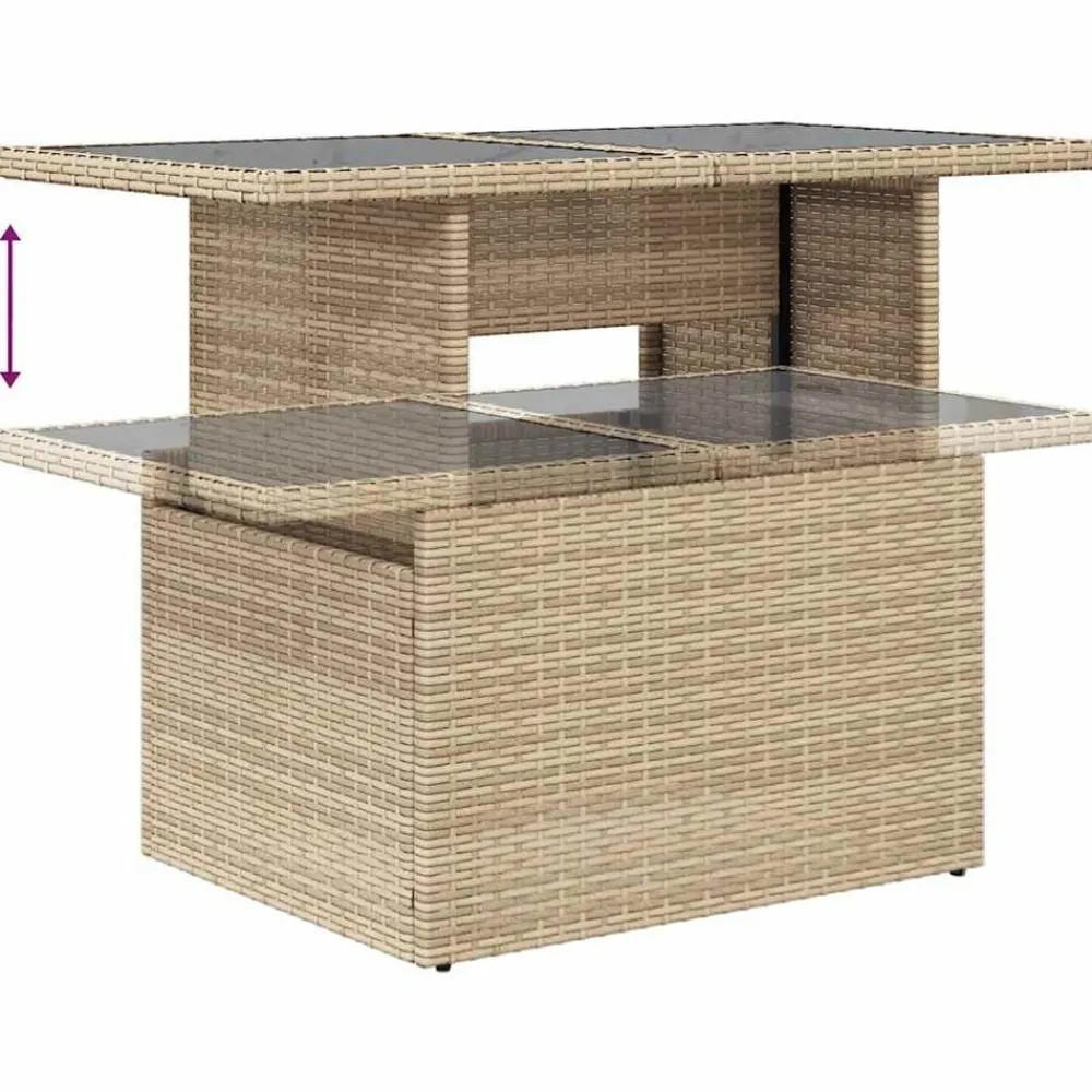 vidaXL Muebles De Jardín-Set de sofás de jardín y cojines 8 piezas ratán sintético beige