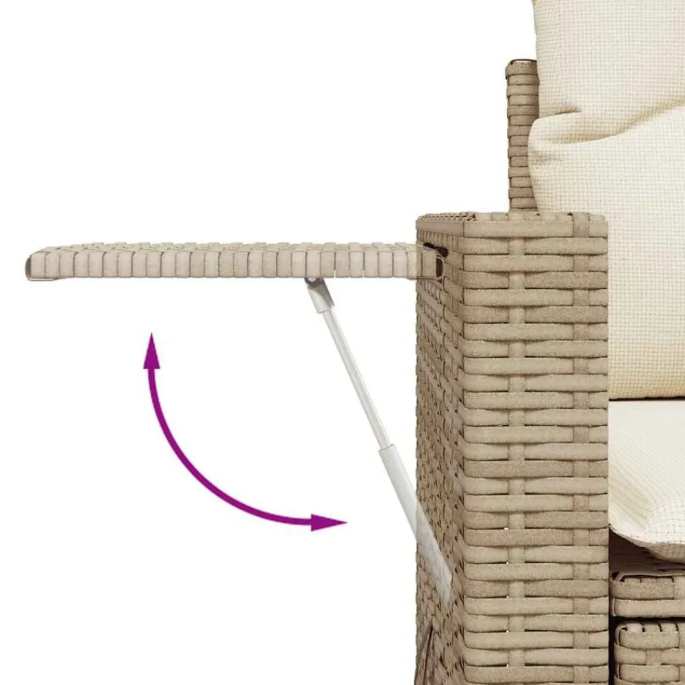 vidaXL Muebles De Jardín-Set de sofás de jardín y cojines 8 piezas ratán sintético beige