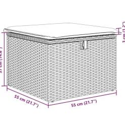 vidaXL Muebles De Jardín-Set de sofás de jardín y cojines 8 piezas ratán sintético beige
