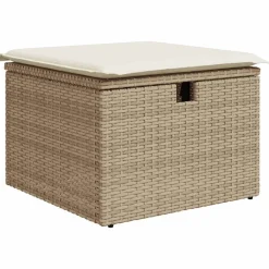vidaXL Muebles De Jardín-Set de sofás de jardín y cojines 8 piezas ratán sintético beige
