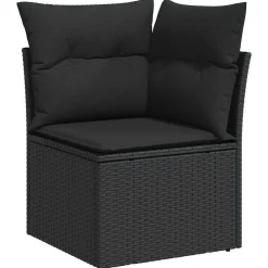 vidaXL Set de sofás de jardín 6 piezas y cojines ratán sintético Negro Hot