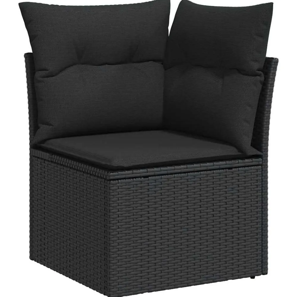 vidaXL Set de sofás de jardín 6 piezas y cojines ratán sintético Negro Hot