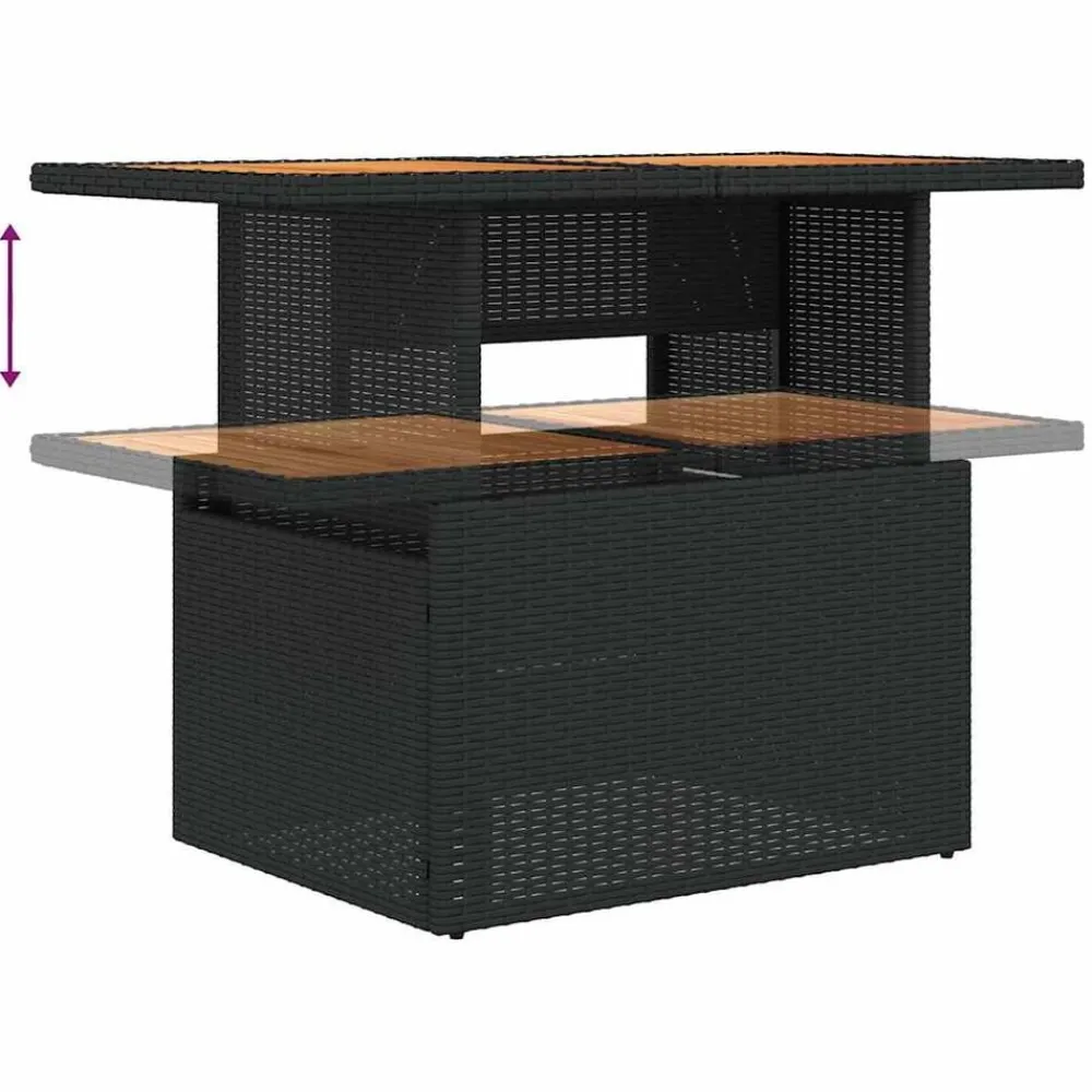 vidaXL Set de sofás de jardín 6 piezas y cojines ratán sintético Negro Hot