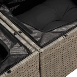 vidaXL Muebles De Jardín-Set de sofás de jardín y cojines 10 pzas ratán sintético gris