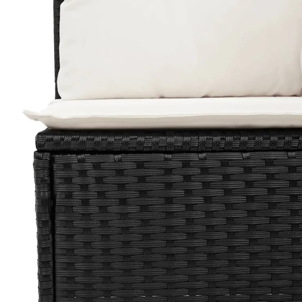 vidaXL Set de sofás de jardín y cojines 8 piezas ratán sintético negro Negro y crema New