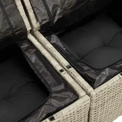 vidaXL Muebles De Jardín-Set de sofás de jardín 4 pzas y cojines ratán sintético gris