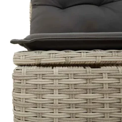 vidaXL Muebles De Jardín-Set de sofás de jardín 4 pzas y cojines ratán sintético gris