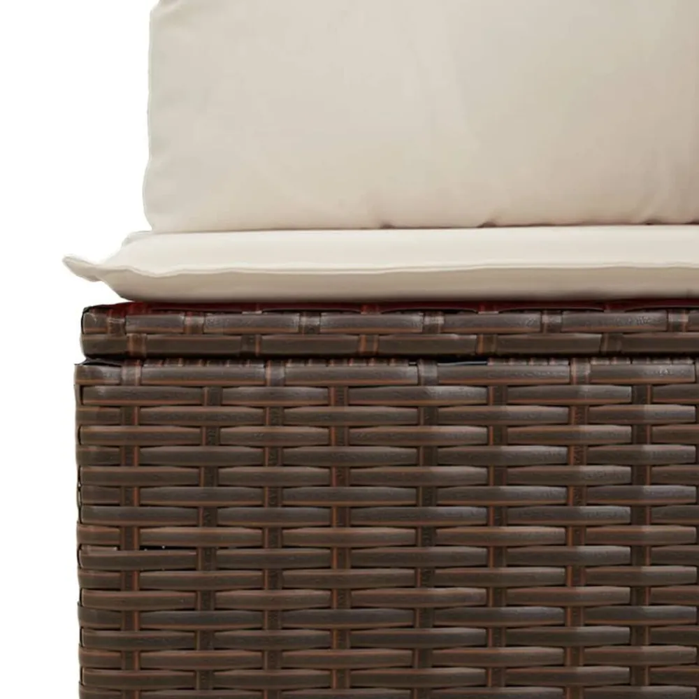 vidaXL Set de sofás de jardín 9 pzas y cojines ratán sintético marrón Marrón y crema Sale