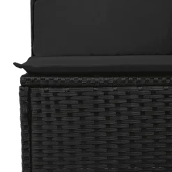 vidaXL Set de sofás de jardín 11 pzas y cojines ratán sintético Negro Discount