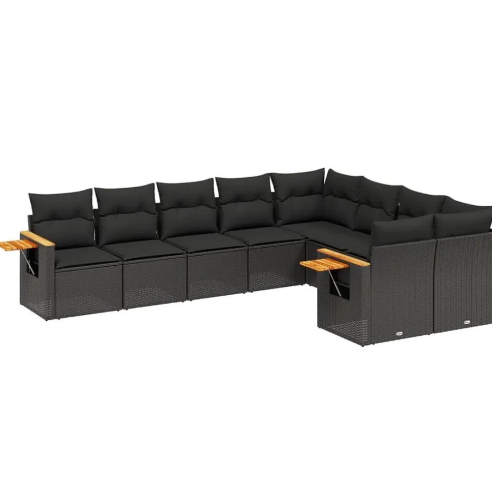 vidaXL Muebles De Jardín-Set de sofás de jardín 8 piezas y cojines ratán sintético