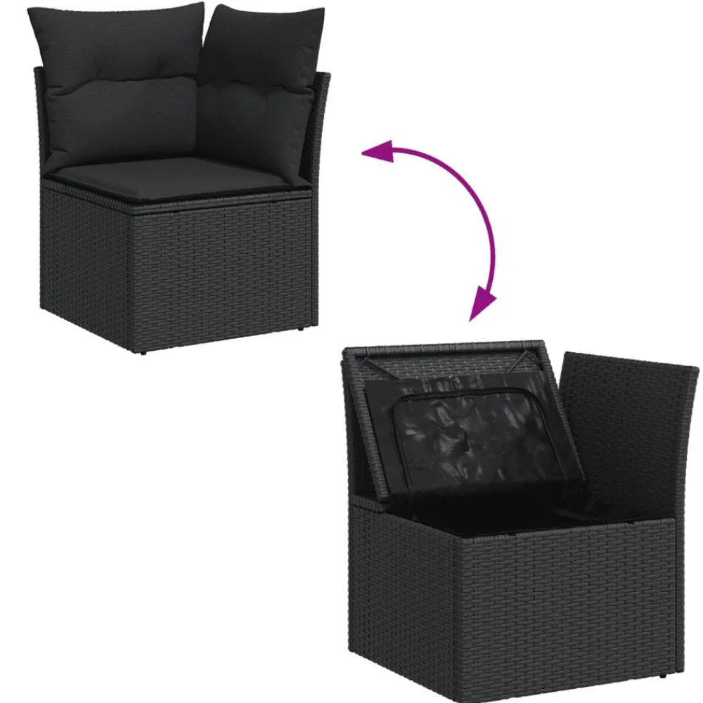 vidaXL Muebles De Jardín-Set de sofás de jardín 8 piezas y cojines ratán sintético