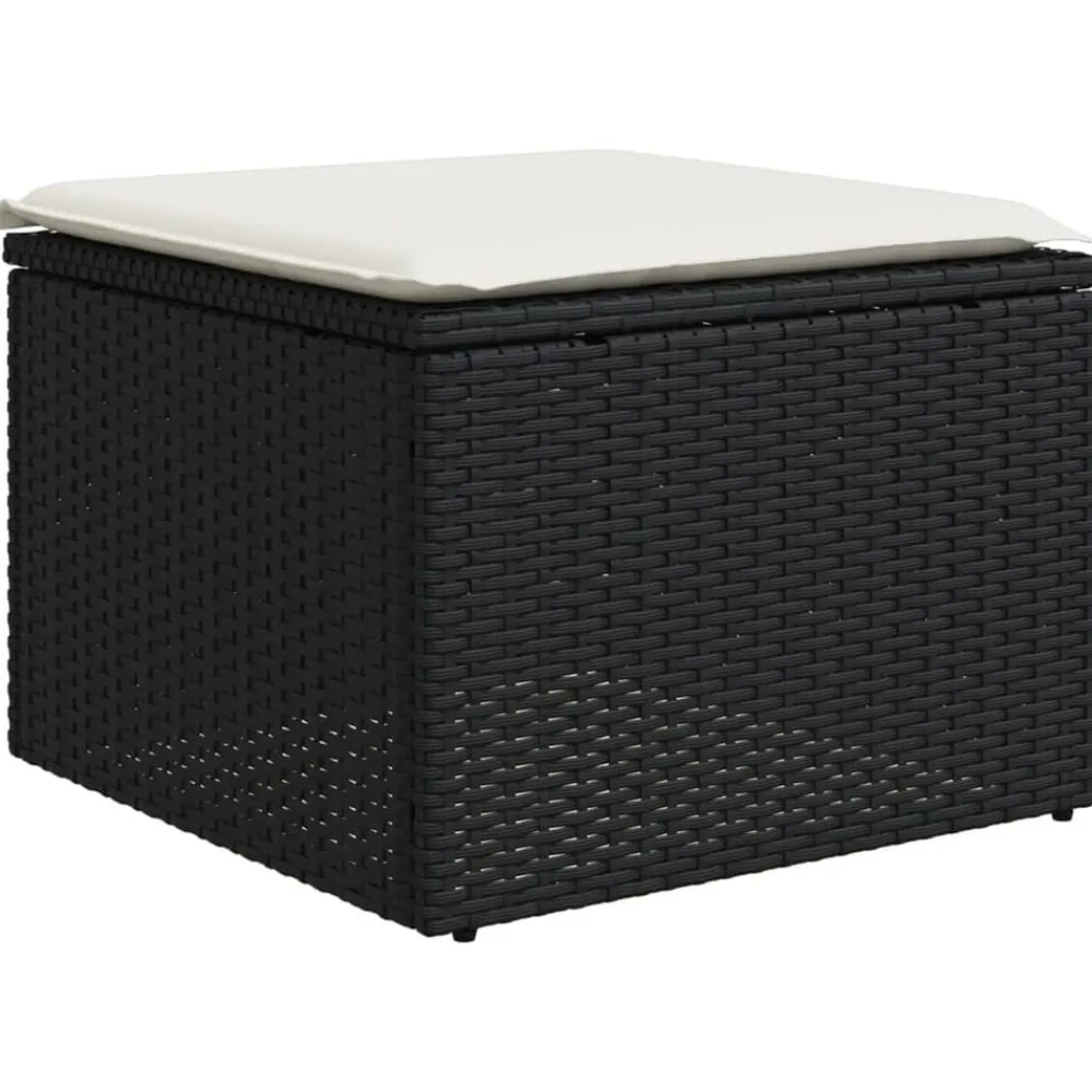 vidaXL Muebles De Jardín-Set de sofás de jardín 7 pzas con cojines ratán sintético negro