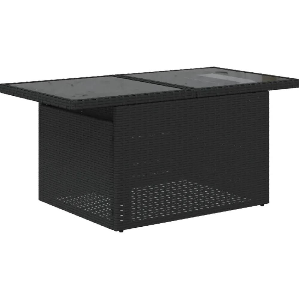 vidaXL Muebles De Jardín-Set de sofás de jardín 7 pzas con cojines ratán sintético negro