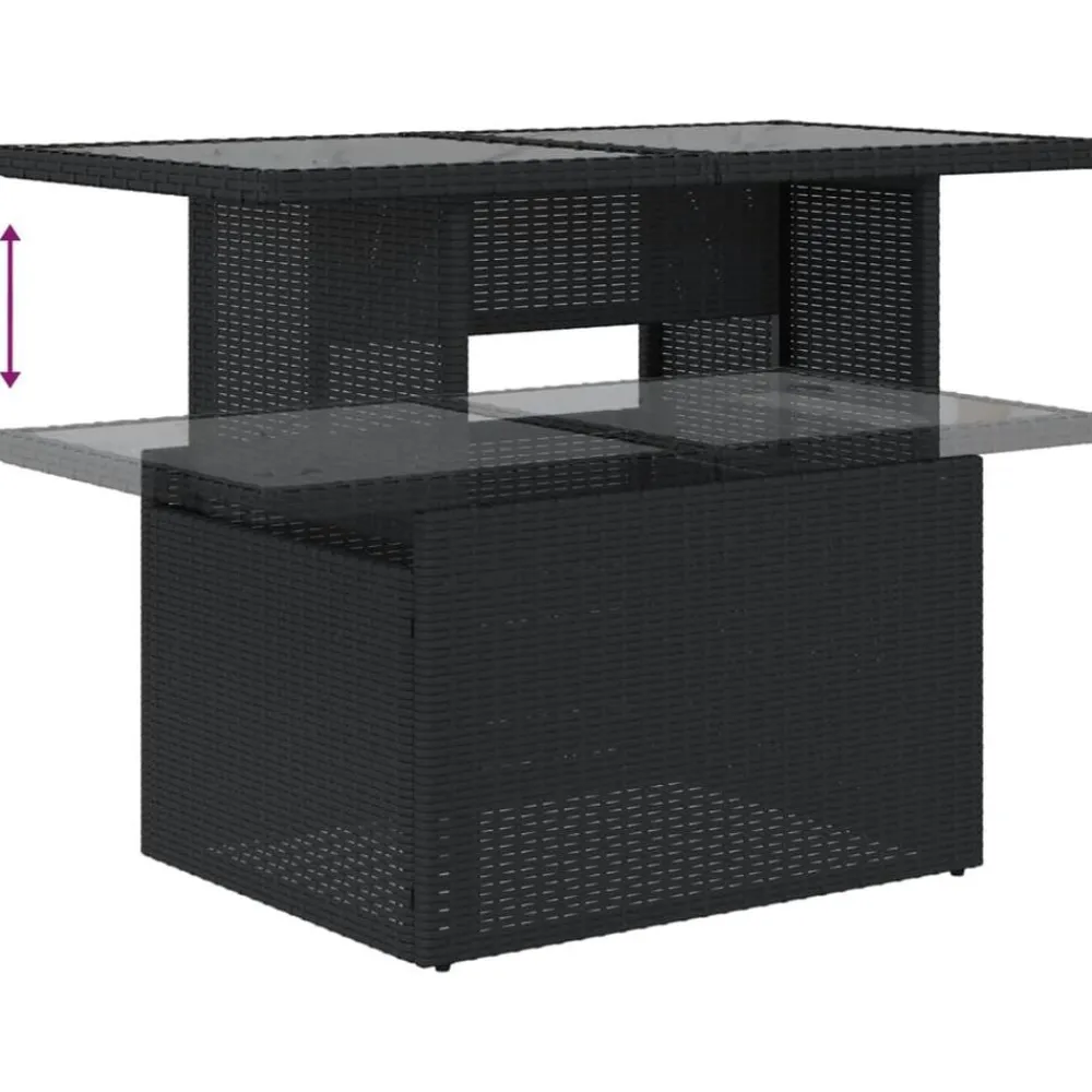 vidaXL Muebles De Jardín-Set de sofás de jardín 7 pzas con cojines ratán sintético negro