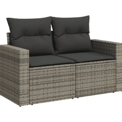 vidaXL Muebles De Jardín-Set de sofás de jardín 4 pzas y cojines ratán sintético