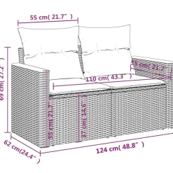 vidaXL Set de sofás de jardín 10 pzas con cojines ratán sintético Gris Outlet
