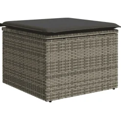 vidaXL Set de sofás de jardín 10 pzas con cojines ratán sintético Gris Outlet