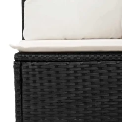 vidaXL Muebles De Jardín-Set de sofás de jardín 10 pzas cojines ratán sintético negro