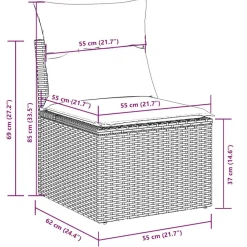vidaXL Muebles De Jardín-Set de sofás de jardín 8 piezas y cojines ratán sintético negro