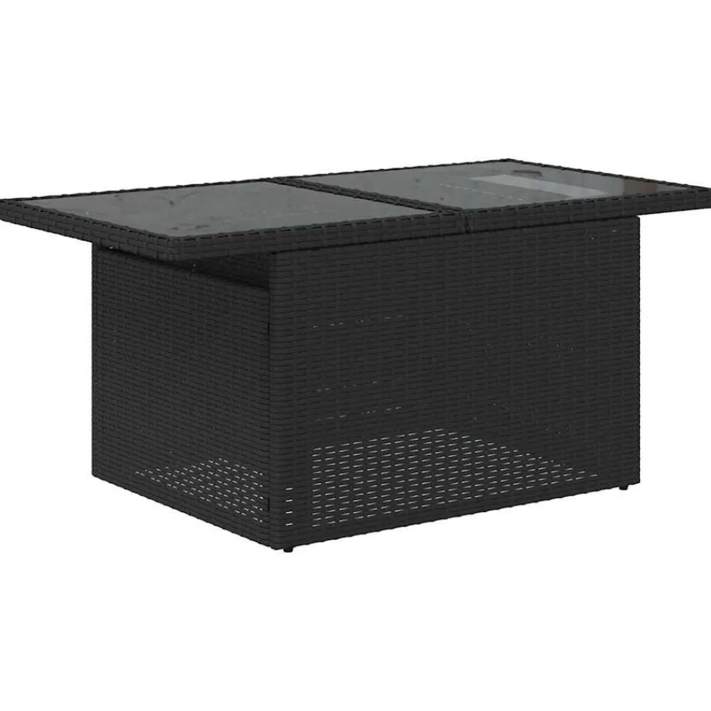 vidaXL Muebles De Jardín-Set de sofás de jardín 8 piezas y cojines ratán sintético negro
