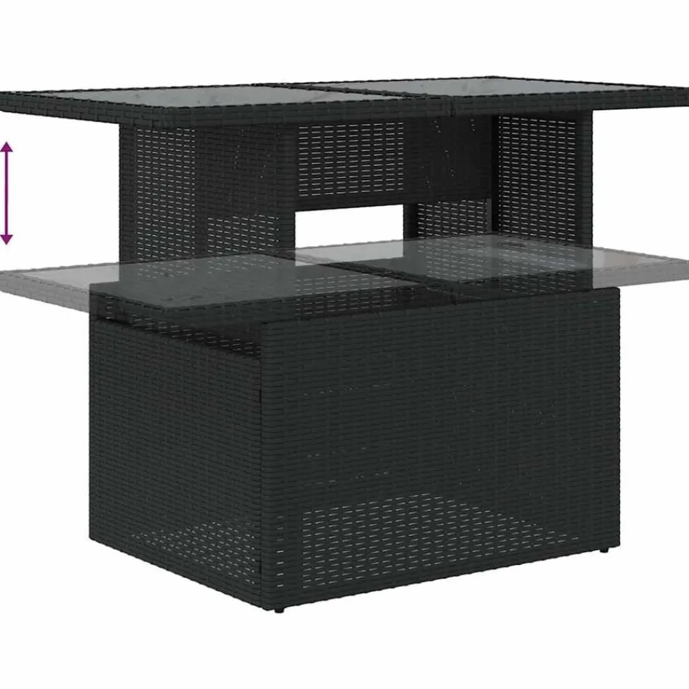 vidaXL Muebles De Jardín-Set de sofás de jardín 8 piezas y cojines ratán sintético negro