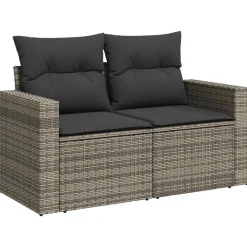 vidaXL Set de sofás de jardín 7 pzas con cojines ratán sintético Gris Discount