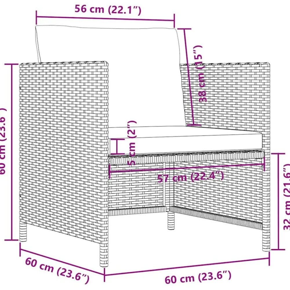 vidaXL Set de sofás de jardín 4 pzas y cojines ratán sintético Negro Best
