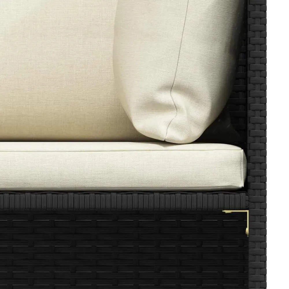 vidaXL Set de sofás de jardín 4 pzas y cojines ratán sintético Negro Best