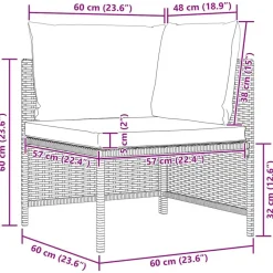 vidaXL Set de sofás de jardín 4 pzas y cojines ratán sintético Negro Best