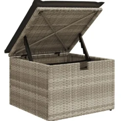 vidaXL Muebles De Jardín-Set de sofás de jardín 4 pzas y cojines ratán sintético gris