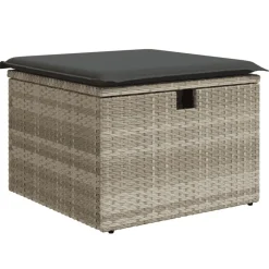 vidaXL Muebles De Jardín-Set de sofás de jardín 4 pzas y cojines ratán sintético gris