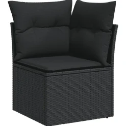 vidaXL Set de sofás de jardín 6 piezas y cojines ratán sintético Negro New