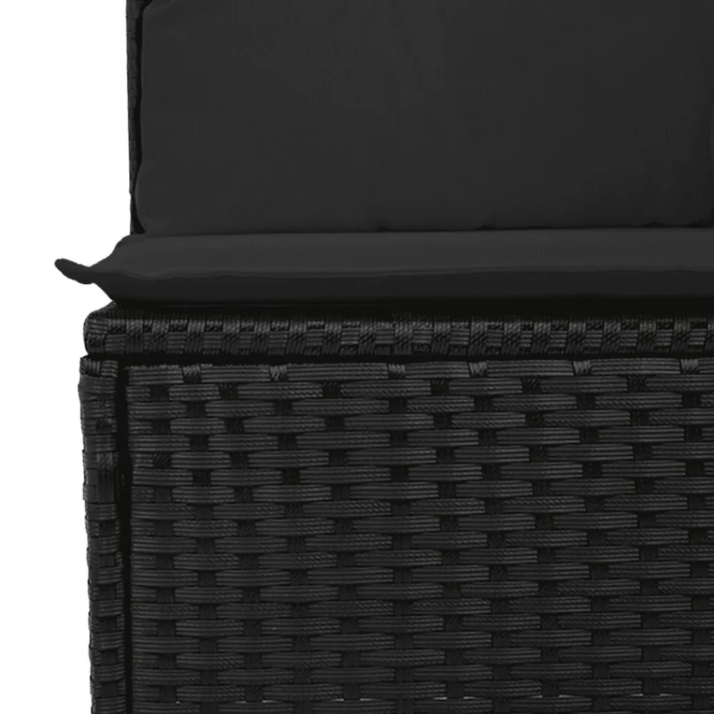 vidaXL Set de sofás de jardín 6 piezas y cojines ratán sintético Negro New