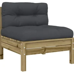 vidaXL Set de sofás jardín 8 pzas con cojines madera pino impregnada Impregnado natural Sale