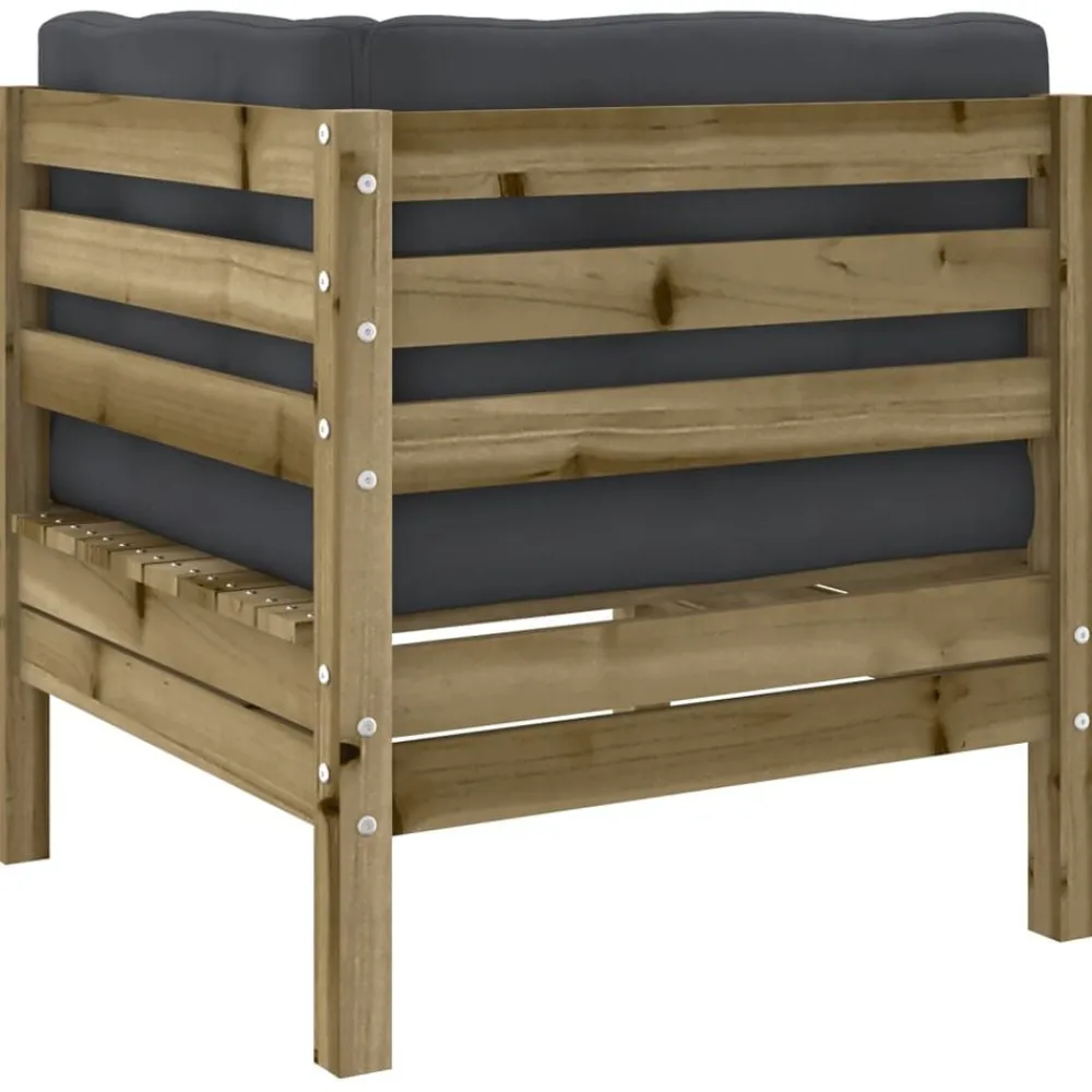 vidaXL Set de sofás jardín 8 pzas con cojines madera pino impregnada Impregnado natural Sale
