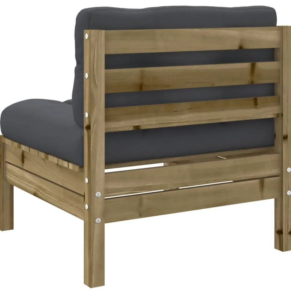 vidaXL Set de sofás jardín 8 pzas con cojines madera pino impregnada Impregnado natural Sale