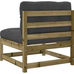 vidaXL Set de sofás jardín 9 pzas con cojines madera pino impregnada Impregnado natural Sale