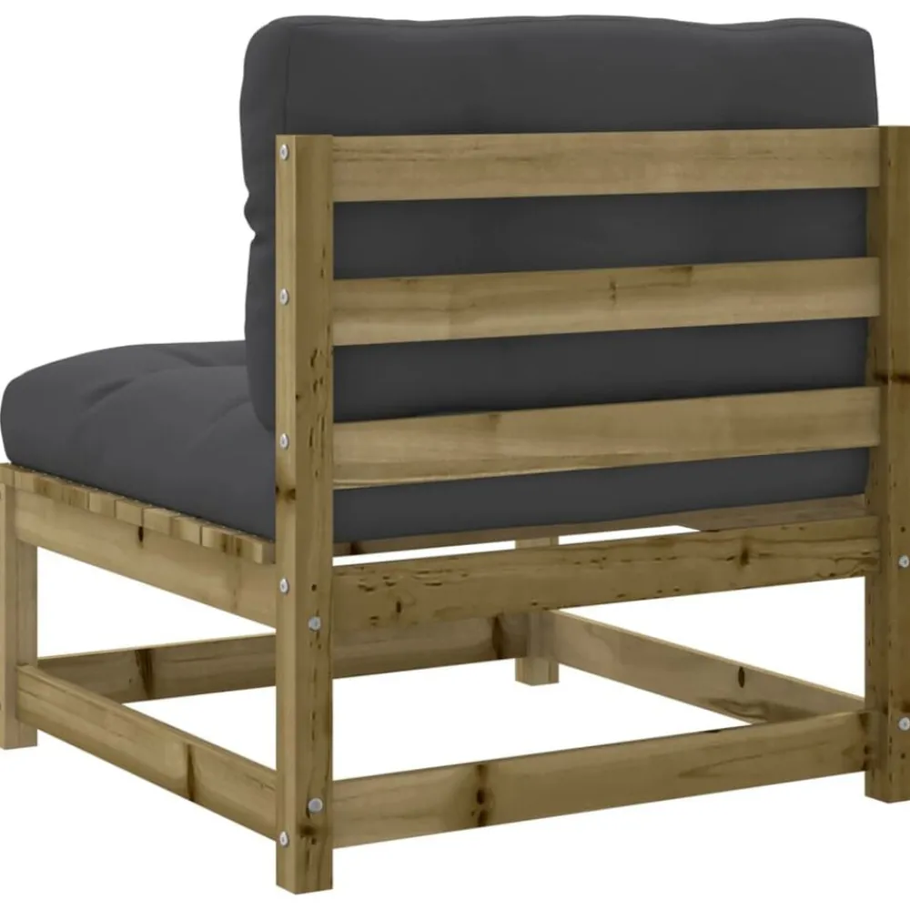 vidaXL Set de sofás jardín 9 pzas con cojines madera pino impregnada Impregnado natural Sale