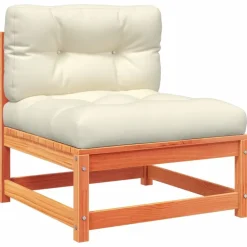 vidaXL Set de sofás jardín 8 pzas con cojines madera pino marrón cera Marr&oacute;n cera Sale