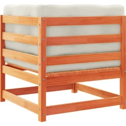 vidaXL Set de sofás jardín 8 pzas con cojines madera pino marrón cera Marr&oacute;n cera Sale