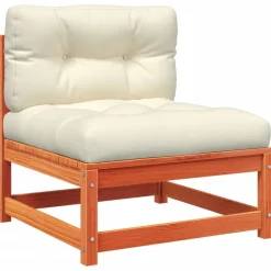 vidaXL Muebles De Jardín-Set de sofás jardín 5 pzas con cojines madera pino marrón cera